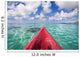 Red Outrigger Canoe In Calm Turquoise Water Wall Mural