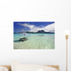 Picnic Table And Umbrella In Clear Lagoon Water Wall Mural