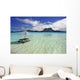 Picnic Table And Umbrella In Clear Lagoon Water Wall Mural
