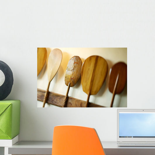 Hawaii, Oahu, Old Hawaiian Canoe Paddles Wall Mural