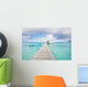 French Polynesia, Tuamotu Isalnds, Rangiroa Atoll, Pier On The Ocean Wall Mural