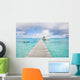French Polynesia, Tuamotu Isalnds, Rangiroa Atoll, Pier On The Ocean Wall Mural