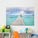 French Polynesia, Tuamotu Isalnds, Rangiroa Atoll, Pier On The Ocean Wall Mural