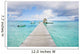 French Polynesia, Tuamotu Isalnds, Rangiroa Atoll, Pier On The Ocean Wall Mural