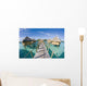 Bungalows Over Beautiful Turquoise Ocean Wall Mural
