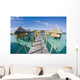Bungalows Over Beautiful Turquoise Ocean Wall Mural