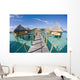 Bungalows Over Beautiful Turquoise Ocean Wall Mural