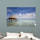 Bungalows Over Beautiful Turquoise Ocean Wall Mural