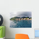 Bungalows Over Beautiful Turquoise Ocean Wall Mural