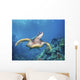 Hawaii, Green Sea Turtle An Endangered Species Wall Mural