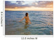 Hawaii, Kauai, Woman Walking In The Ocean As The Sun Sets Wall Mural
