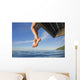 Hawaii, Womans Legs Hanging From Dock Wall Mural