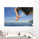 Hawaii, Womans Legs Hanging From Dock Wall Mural