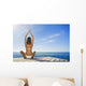Hawaii, Woman Sitting On Dock In Remote Location Wall Mural