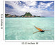 Woman Floating In Water Near Resort Wall Mural