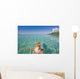 French Polynesia, Tahiti, Moorea, Woman Floating In Water Wall Mural