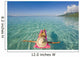 French Polynesia, Tahiti, Moorea, Woman Floating In Water Wall Mural