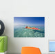 French Polynesia, Tahiti, Moorea, Woman Floating In Water Wall Mural
