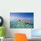 French Polynesia, Tahiti, Moorea, Woman Floating In Water Wall Mural