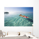 French Polynesia, Tahiti, Moorea, Woman Floating In Water Wall Mural