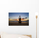 Hawaii, Maui, Silhouette Of Beautiful Girl Doing Yoga On The Beach Wall Mural