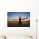 Hawaii, Maui, Silhouette Of Beautiful Girl Doing Yoga On The Beach Wall Mural