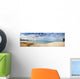 Outrigger Canoes On The Beach With A Rainbow And Diamond Head Wall Mural