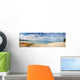 Outrigger Canoes On The Beach With A Rainbow And Diamond Head Wall Mural