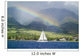 Rainbow In Front Of West Mauis Mountain Range With Sailboat In Ocean Wall Mural