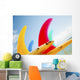 Colorful Surfboards Fins, Bright Sunny Sky In Background Wall Mural