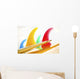 Colorful Surfboards Fins, Bright Sunny Sky In Background Wall Mural