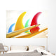 Colorful Surfboards Fins, Bright Sunny Sky In Background Wall Mural