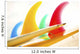 Colorful Surfboards Fins, Bright Sunny Sky In Background Wall Mural