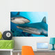 Micronesia, Two Gray Reef Sharks In Turquoise Ocean Water Wall Mural