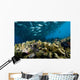 Malaysia, Reef Scene With Lionfish And Schooling Jack Fish Wall Mural