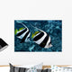 Hawaii, Two Pennant Bannerfish Gliding Through Water Together Wall Mural