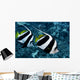 Hawaii, Two Pennant Bannerfish Gliding Through Water Together Wall Mural