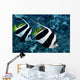 Hawaii, Two Pennant Bannerfish Gliding Through Water Together Wall Mural