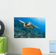 Hawaii, Green Sea Turtle Gliding Through The Water Wall Mural