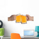 two people making a toast with beer mugs Wall Decal