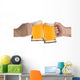 two people making a toast with beer mugs Wall Decal