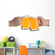 two people making a toast with beer mugs Wall Decal