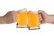 two people making a toast with beer mugs Wall Decal