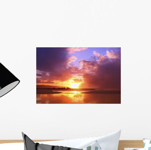 Hawaii Oahu Beautiful Sunset Wall Decal Design 2
