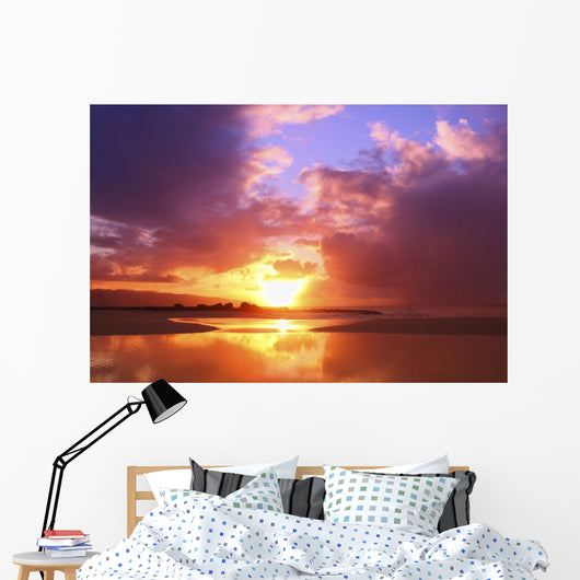 Hawaii Oahu Beautiful Sunset Wall Decal Design 2