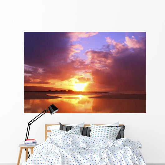 Hawaii Oahu Beautiful Sunset Wall Decal Design 2