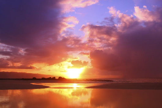 Hawaii Oahu Beautiful Sunset Wall Decal Design 2
