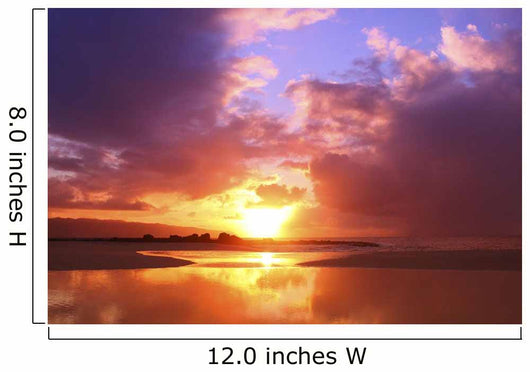 Hawaii Oahu Beautiful Sunset Wall Decal Design 2