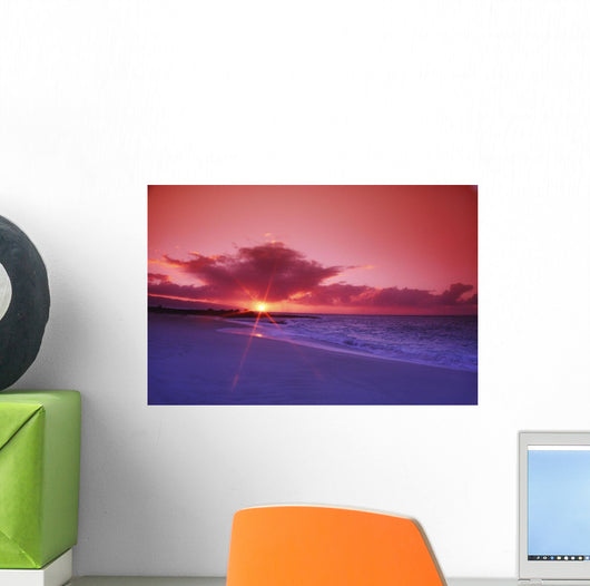 Hawaii Oahu Beautiful Sunset Wall Decal Design 1
