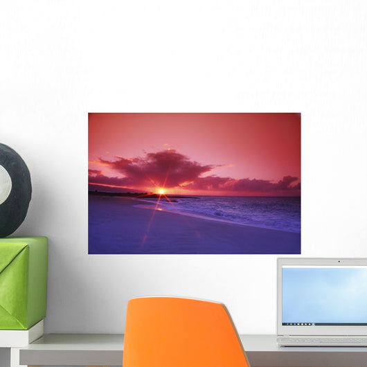 Hawaii Oahu Beautiful Sunset Wall Decal Design 1
